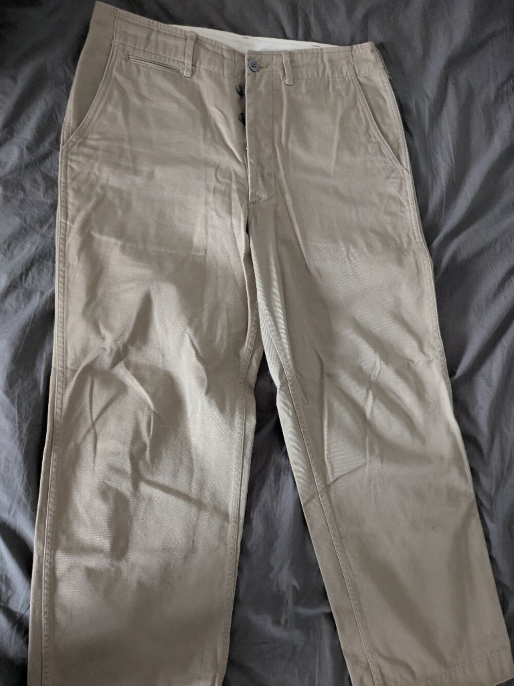 Militora Lot 827 1940s USN Chino Trousers - Khaki W32